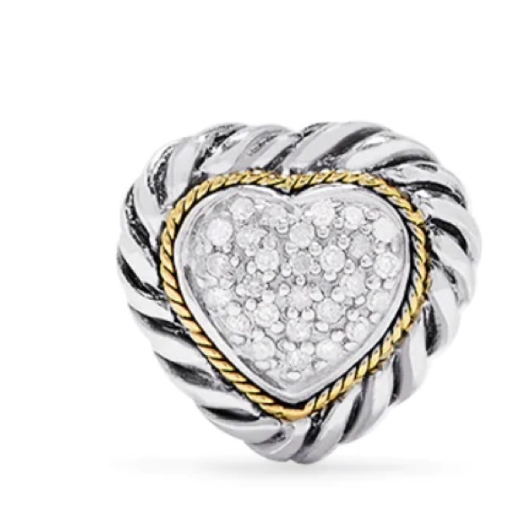 Effy Yellow Gold Diamond Heart Earrings - Picture 2 of 4